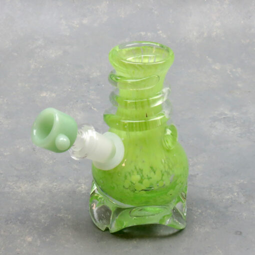 5" Color Splotch Fancy Base Soft Glass Water Pipe w/Coil Wrap