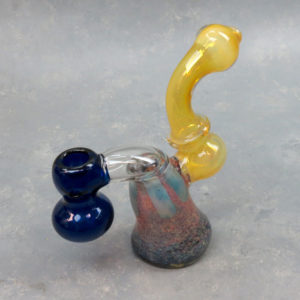 7" Solid/Frit/Fumed Double Bubbler Glass Hand Pipe