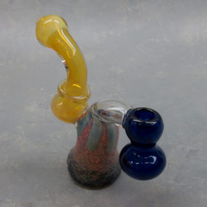 7" Solid/Frit/Fumed Double Bubbler Glass Hand Pipe