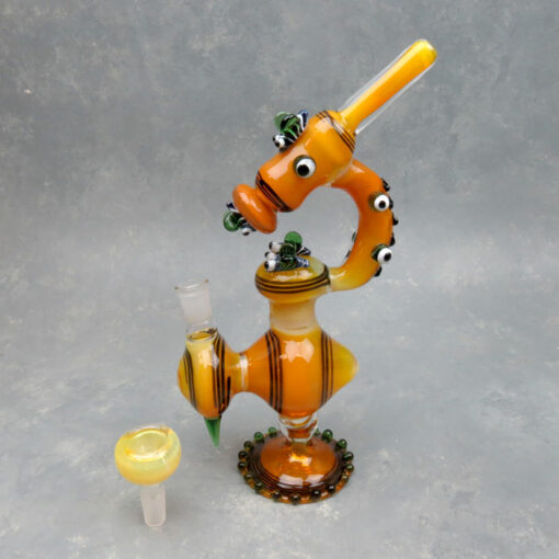 10.5" Ornate Microscope GOG Bubbler/Water Pipe w/Bugs