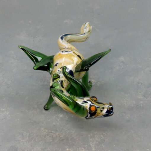 7" Horned/Winged Dragon Glass Animal Pipe w/Carb