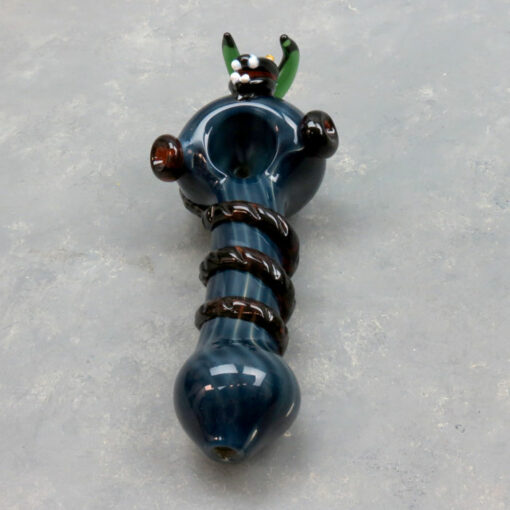 6.75" Coiled Serpent Glass Hand Pipe w/Carb
