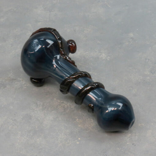 6.75" Coiled Serpent Glass Hand Pipe w/Carb