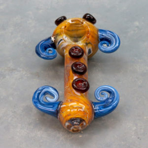 5.75" Inside-Out Color Swirl Wild Coil Glass Hand Pipe w/Carb
