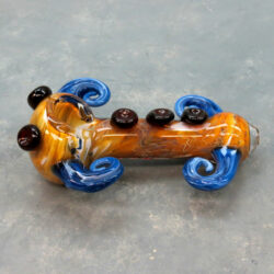 5.75" Inside-Out Color Swirl Wild Coil Glass Hand Pipe w/Carb
