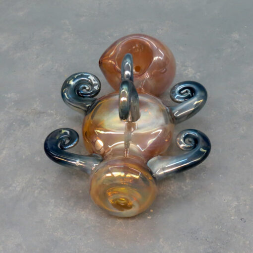 5.5" Fumed Iridescent Wild Coil Glass Hand Pipe w/Carb