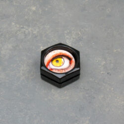 28mm Eye Graphic Plastic Pocket Grinder 4pc Blister Packs w/Display
