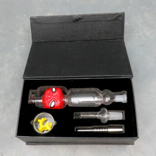 9" Dome Perc Spiderman Head 14mm Quartz & Titanium Nectar Collector Set
