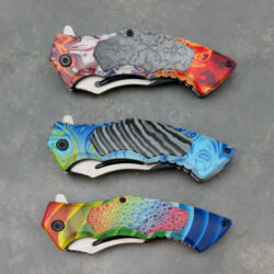 3.5" Colorful Abstract Graphic (Assorted) Spring Assisted Knife