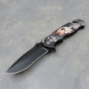 3.5" Duck Graphic Spring Assisted Knife w/Clip, Cutter & Breaker