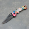 3" Navy Girl Graphic Spring Assisted Knife w/Clip & Lanyard Loop