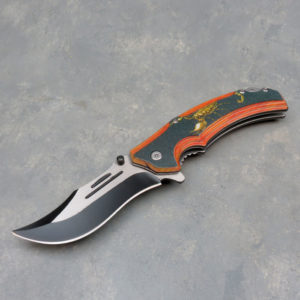 3.75" Scorpion Graphic Spring Assisted Knife w/Clip & Lanyard Loop