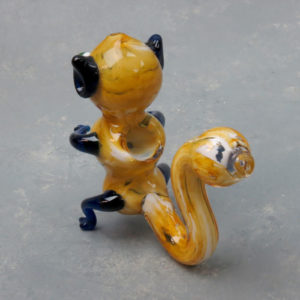 5" Squirrel/Monkey Glass Animal Pipe w/Carb