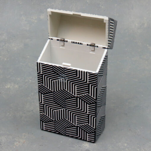 Mix B&W Design Plastic Flip-Top Spring Cigarette Cases (100s)
