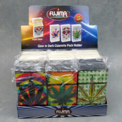 Mix Leaf Glow-in-the-Dark Plastic Flip-Top Spring Cigarette Cases (100s)