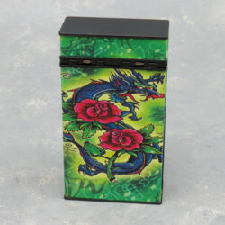 Mix Tattoo Design Glow-in-the-Dark Plastic Flip-Top Spring Cigarette Cases (100s)