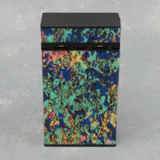 Mix Mother of Pearl Design Plastic Flip-Top Spring Cigarette Cases (100s)