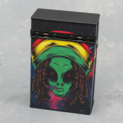 Mix Alien Design Plastic Flip-Top Spring Cigarette Cases (Kings)