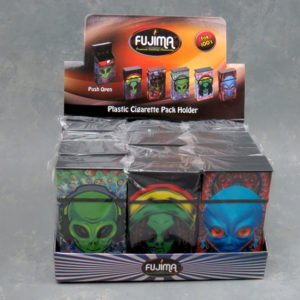 Mix Alien Design Plastic Flip-Top Spring Cigarette Cases (100s)