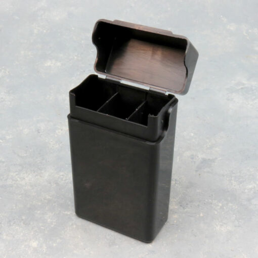 Black Plastic Flip-Top Divided Cigarette Cases (100s)