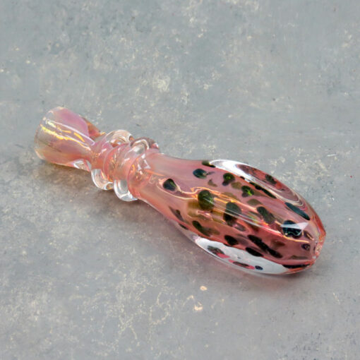 3.5" Fumed Square Body Iridescent Bubble Ringed Glass Chillums