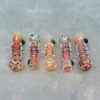 3.25" Fumed Ribbed Inside-Out Iridescent Spotted Glass Chillums w/Bump