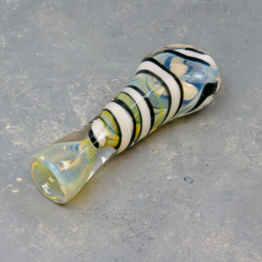 3.25" Fumed Inside-Out Color Ribbon Glass Chillums w/Flattened Bit