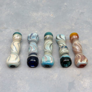 3.25" Opaque Wave Colored Glass Chillums w/Flattened Bit