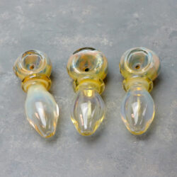 4" Fumed Flower Bowl Ringed Glass Hand Pipes