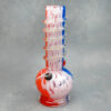 10" Tri-Color Streak Soft Glass Water Pipe w/Base & Glow-in-the-Dark Coil Wrap
