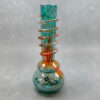 12" Iridescent Color Spot/Streak Soft Glass Water Pipe w/Coil Wrap