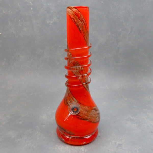 12" Dicro Swirl Soft Glass Water Pipe w/Base and Coil Wrap