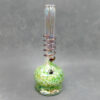 14" Iridescent Clear Neck Color Splotch Soft Glass Water Pipe w/Coil Wrap