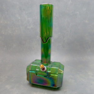 14" Iridescent 'Godly Hammer' Soft Glass Water Pipe