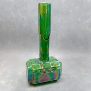 14" Iridescent 'Godly Hammer' Soft Glass Water Pipe