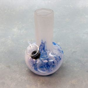 6" Two-Tone Color Splotch Round Vase-Style Soft Glass Water Pipe