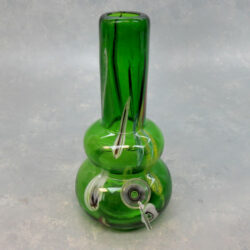 8" Double-Bubble Vase Style Chopped Cane Soft Glass Water Pipe