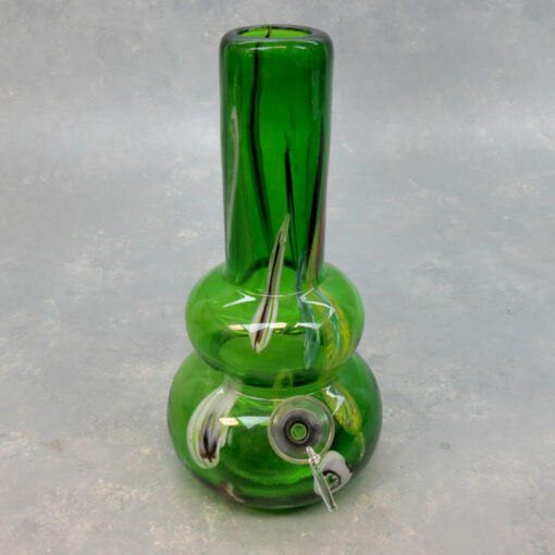 8" Double-Bubble Vase Style Chopped Cane Soft Glass Water Pipe