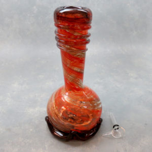9" Dicro Swirl Soft Glass Water Pipe w/Base and Fat Coil Mouthpiece