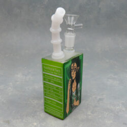 7″ Juice-Box Style Green Joint Girl Glass Water Pipe/Bubbler Rig