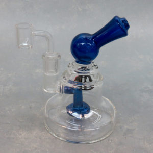 6.5" TiTen Short Vase-Style Puck Perc Glass Water Pipe/Oil Rig w/Accent Mouthpiece