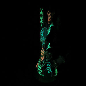 14" Glow-in-the-Dark Bobblehead Evil Clown Beaker Style Glass Water Pipe w/Diffused Downstem