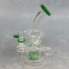 7" Puck Perc to Duoble Recycler Hipster Glass Water Pipe w/Bent Mouthpiece