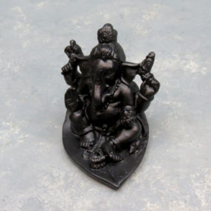2.3" Ganesha on Leaf Incense Holder/Burner