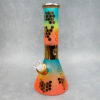 12.5" Metallic Honeycomb Colorfade Beaker Glass Water Pipe w/Ice Pinch & Diffused Downstem