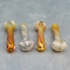 4" Orange Cream Twisted Color Line Inside-Out Glass Hand Pipes
