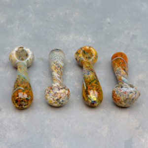 4" Mix Hand-Worked Wild Frit Glass Hand Pipe (4pcs/pack)