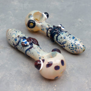 5.5" Fumed Spotted Glass Hand Pipes w/Bug & Bump