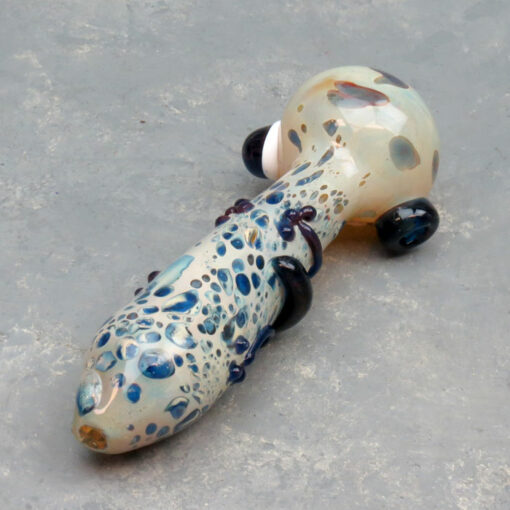 5.5" Fumed Spotted Glass Hand Pipes w/Bug & Bump