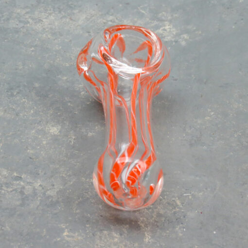 2.75" Latticino/Clear Glass Hand Pipes w/Carb